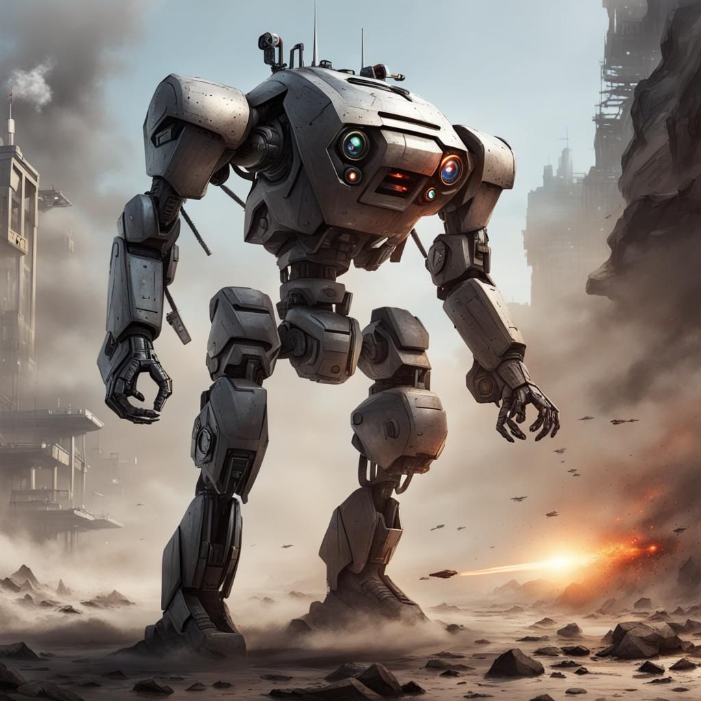 Futuristic War Robot Concept Art