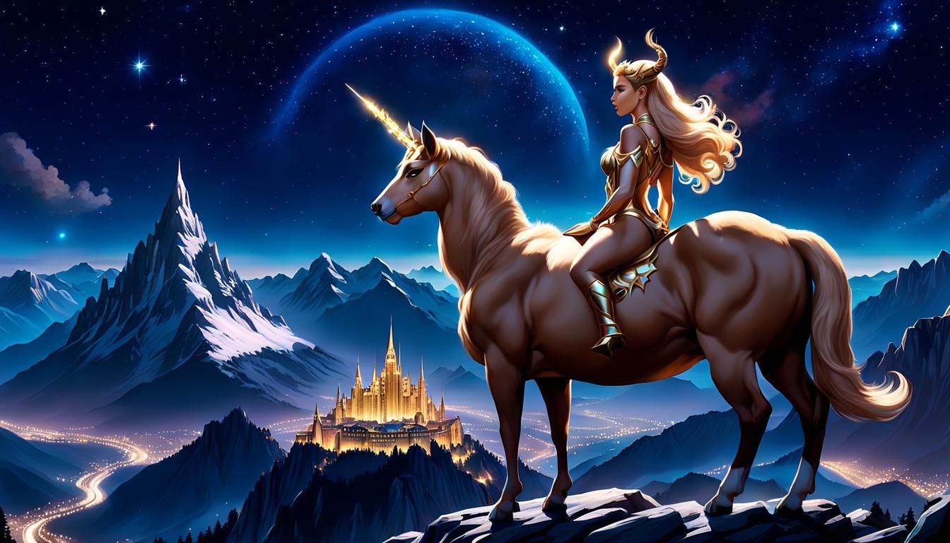 Majestic Centaur Overlooks Velaris City of Starlight