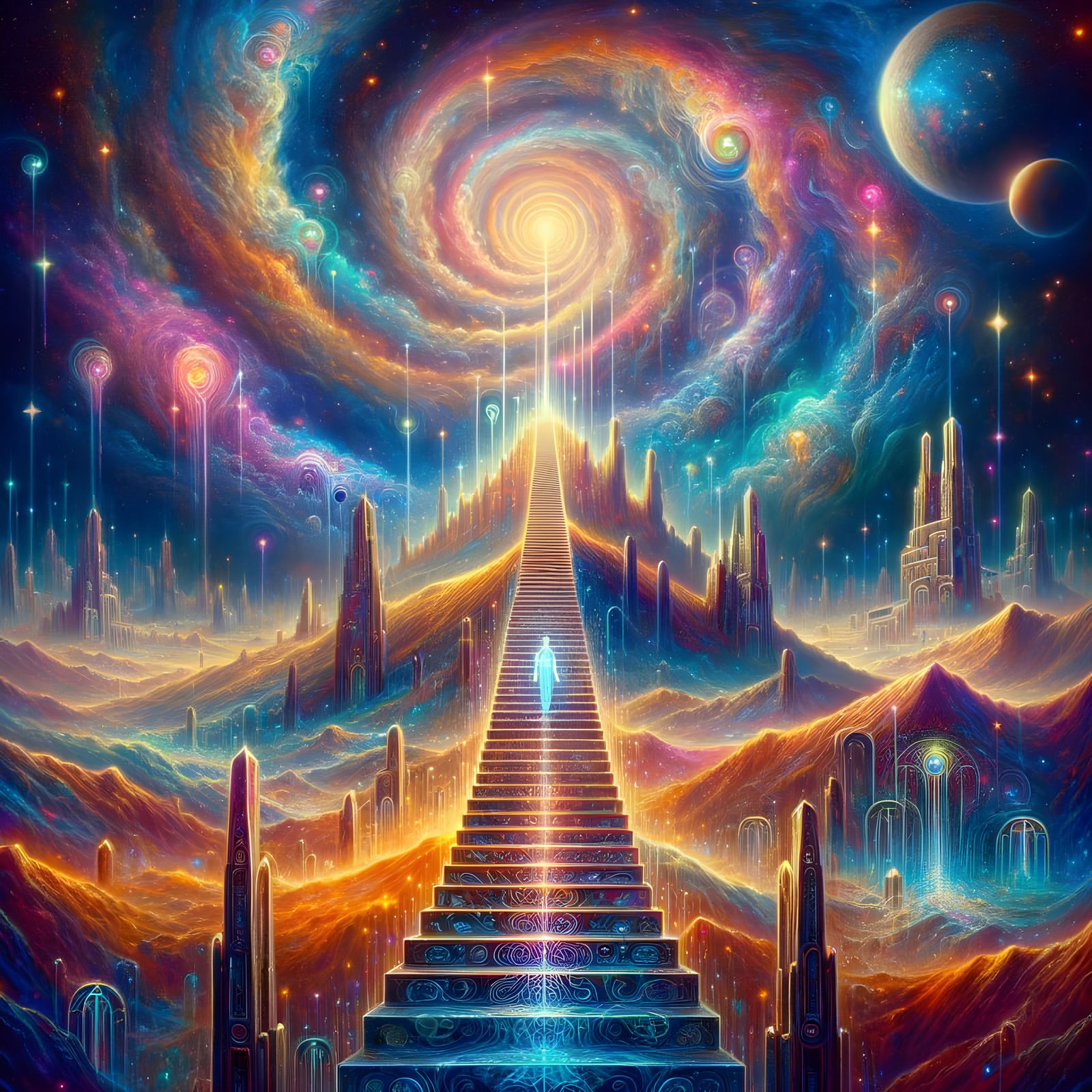 Astral Jacob's Ladder to Mount Pineal in 8K