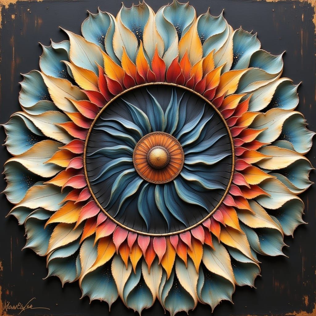 Surrealistic Masterpiece in Copper Tone