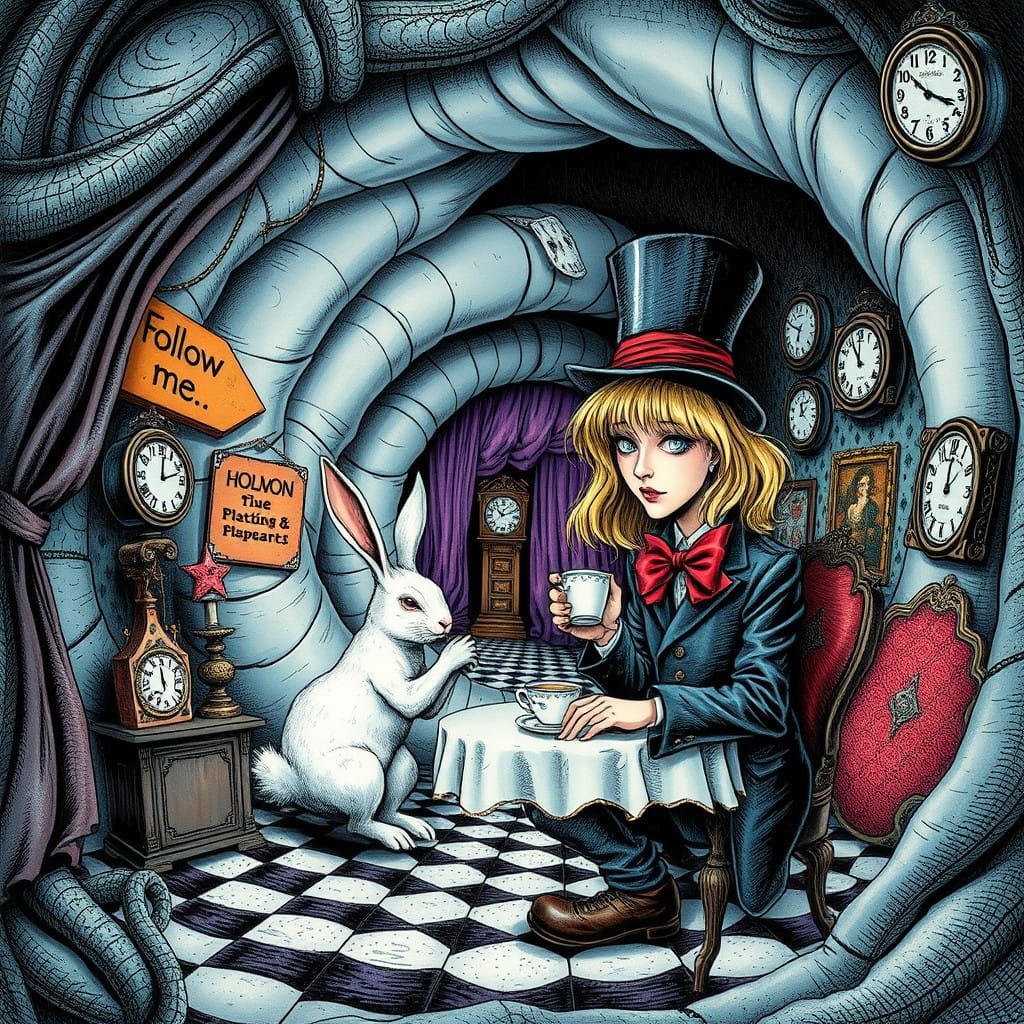 Ethereal Fantasy in a Swirly, Psychedelic Rabbit Hole