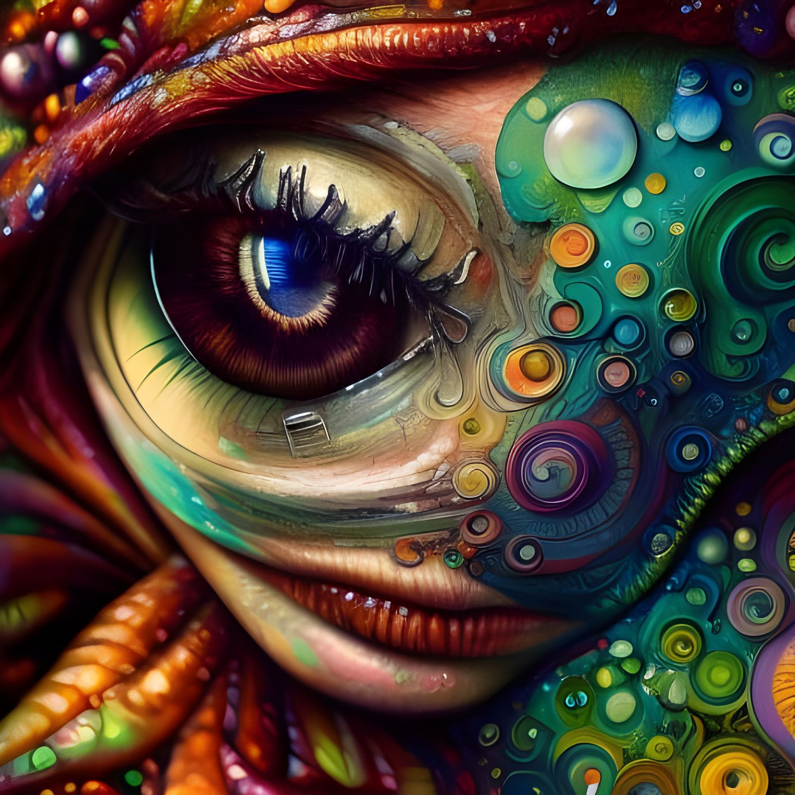 Creepy Shadow Man with Iridescent Highlights