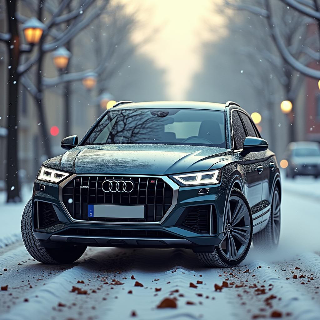 Audi Q5 in Anime Style Fantasy Landscape