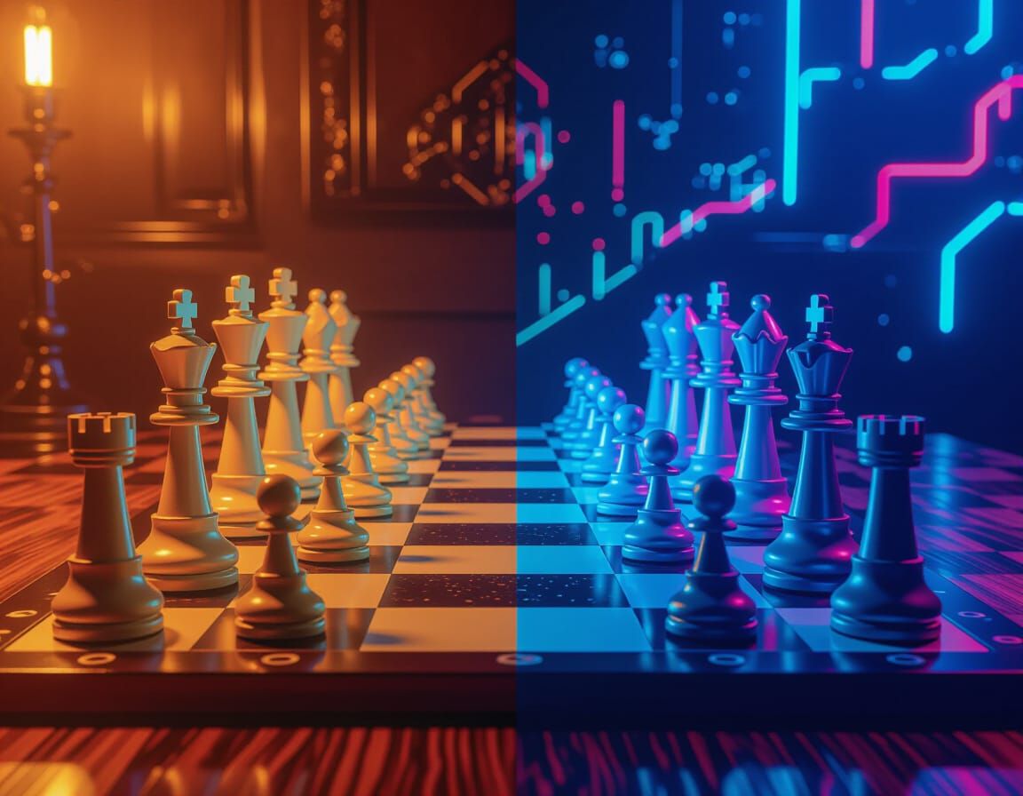 Chess Game: Classic Elegance Meets Cyberpunk Future