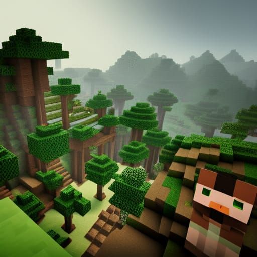 Minecraft 3D Game Cinematic Art