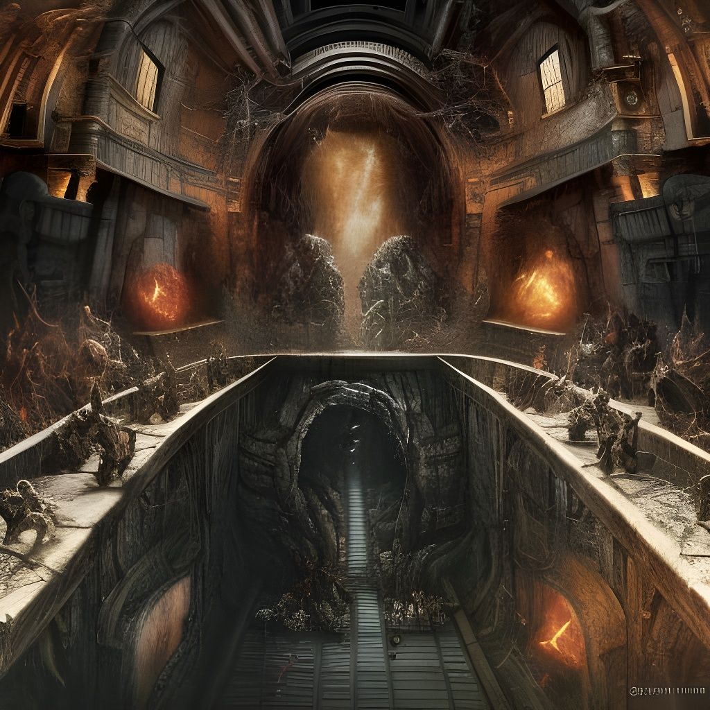 Detailed Hellscape: A Dark Fantasy Throne Room