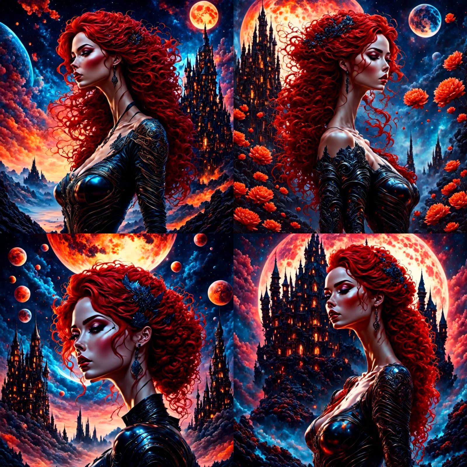 Redhead Knight at Crystalline Castle: Galaxypunk Fantasy