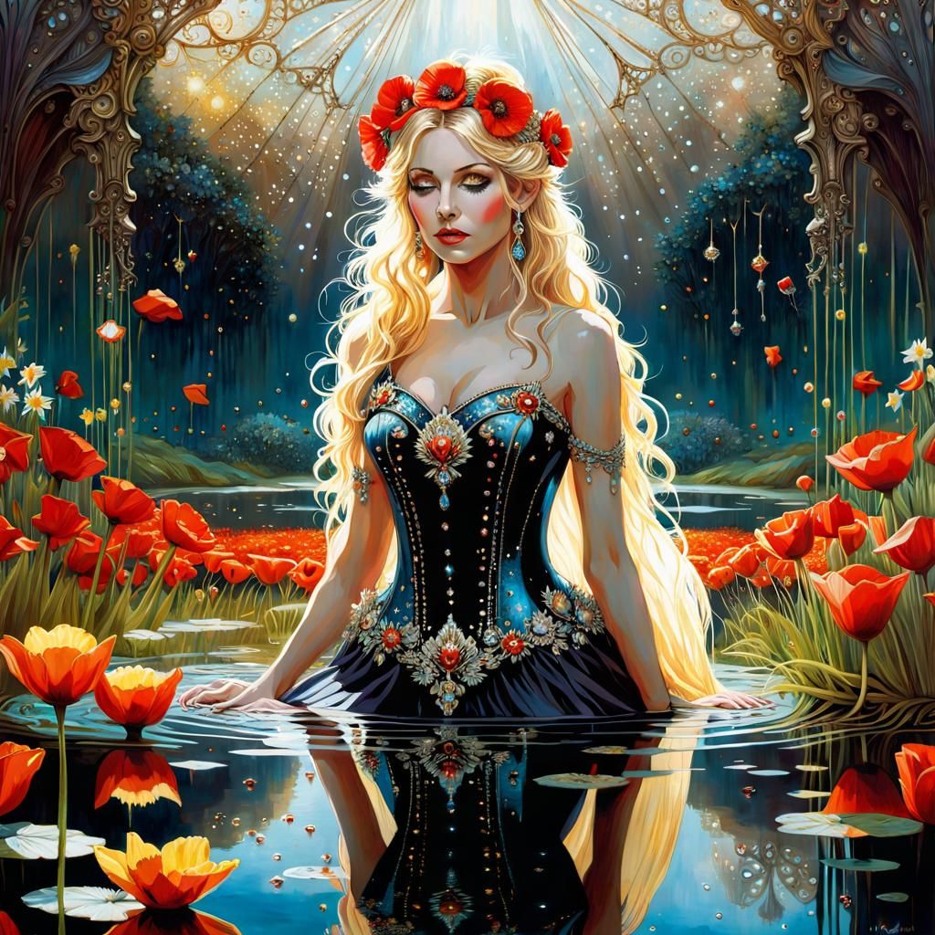 Dark Fantasy Fairy Princess in Jewel Dress