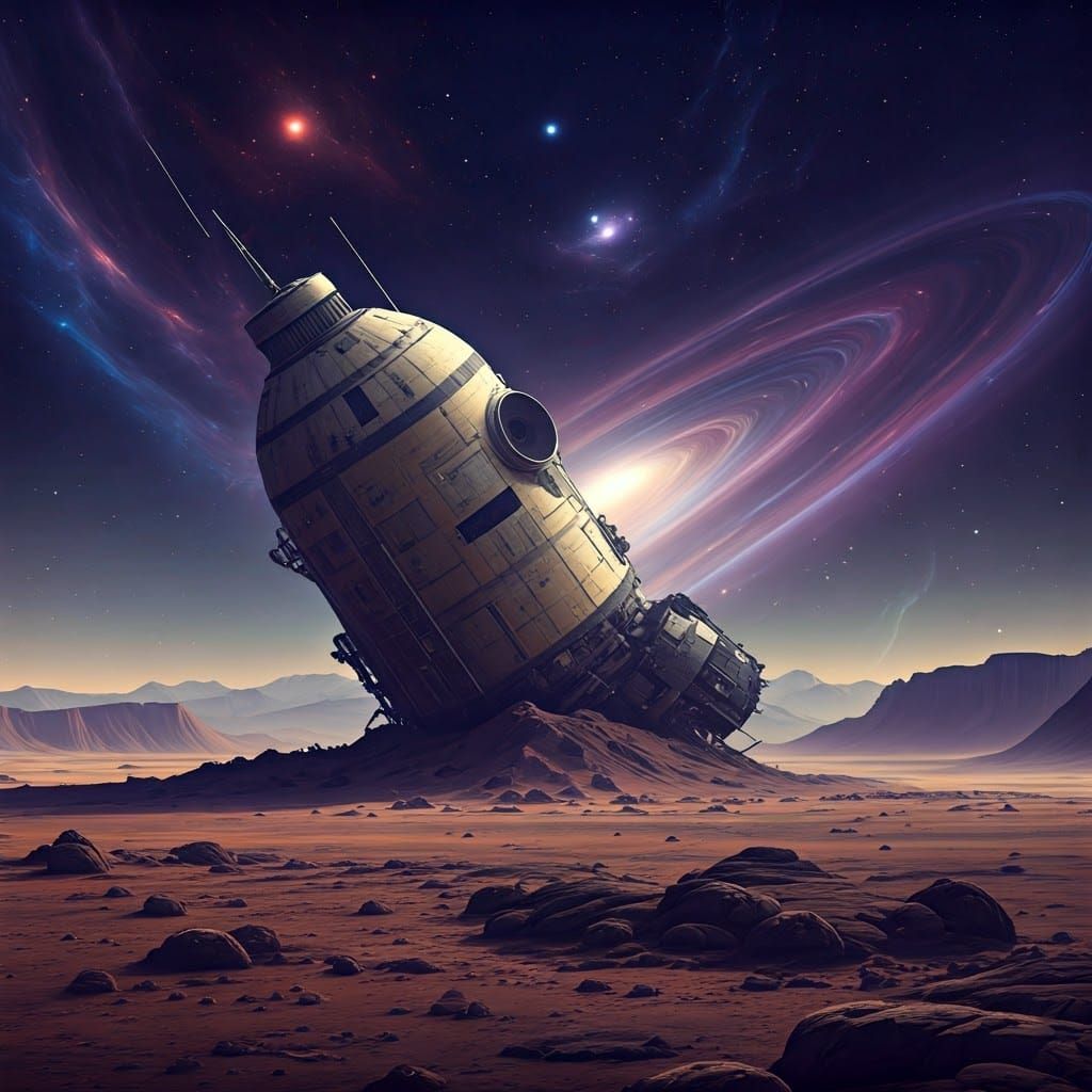 Voyager Wreckage Amidst Trinary Star System