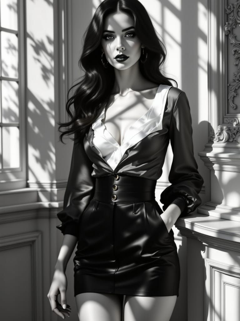 Seductive Figure Study in High Contrast Fashion Photography