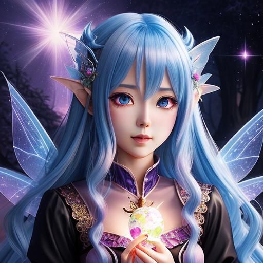 Anime Portrait in Whimsical Fairy Wonderland Style