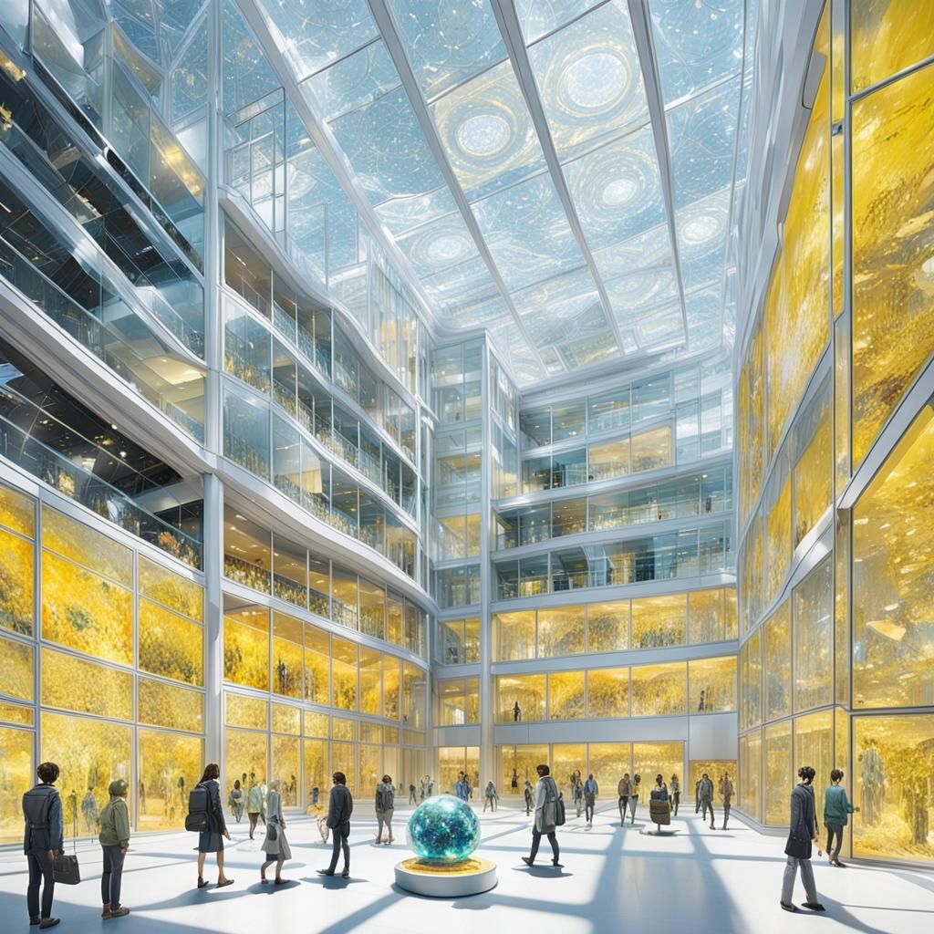 Crystalline Atrium with Laboratories: A Matte Painting
