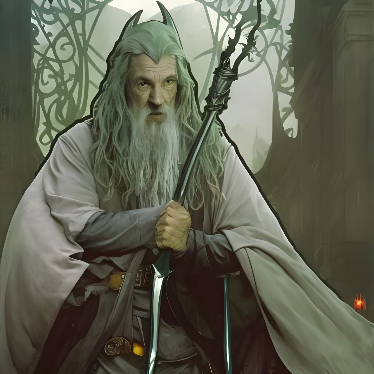 Gandalf and Batman Fusion: Digital Art