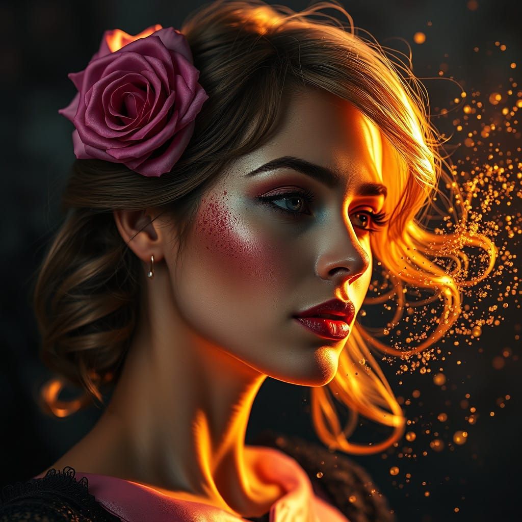 Elegant Woman in Vibrant Hues