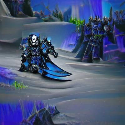Grim Death Knight with Glowing Blade