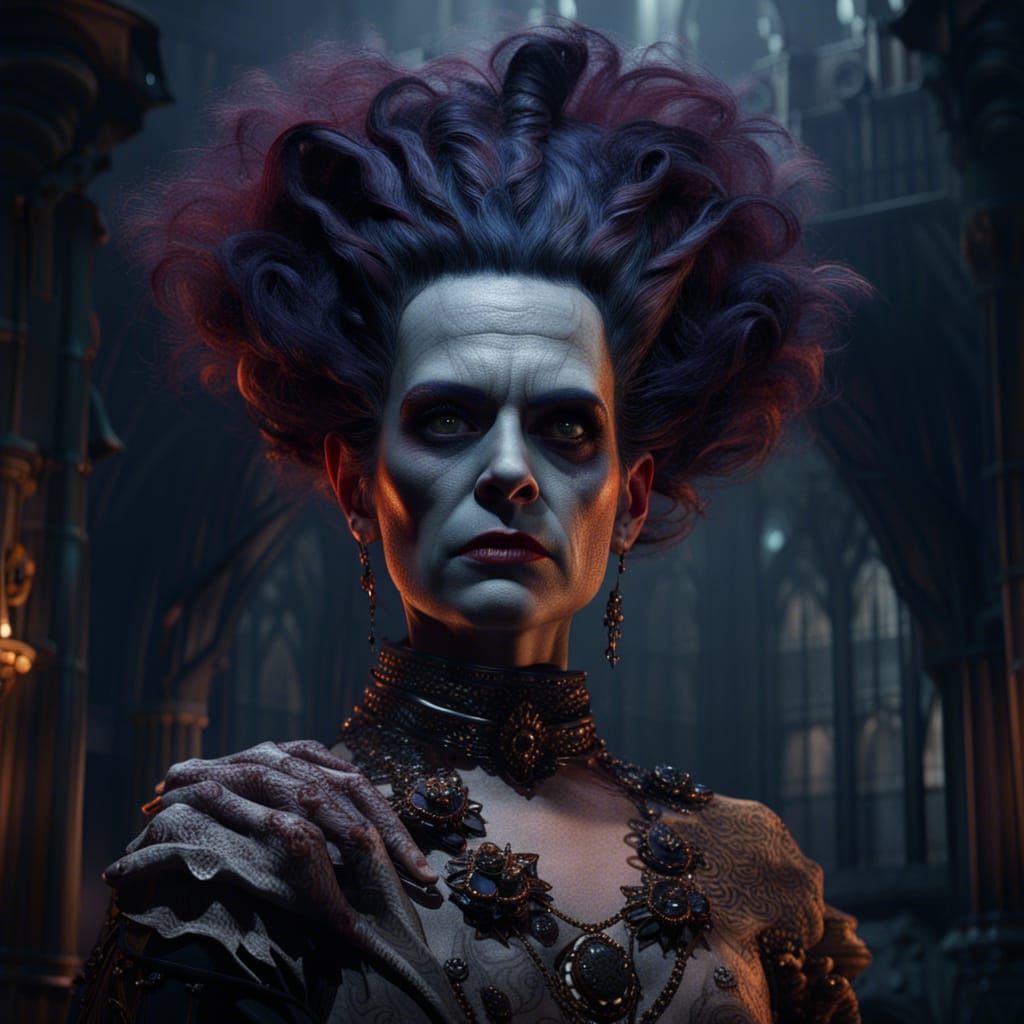 Bride of Frankenstein Detailed Matte Painting