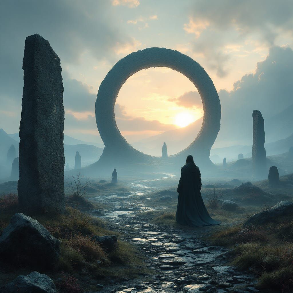 Celtic Warrior at Ancient Stone Circle