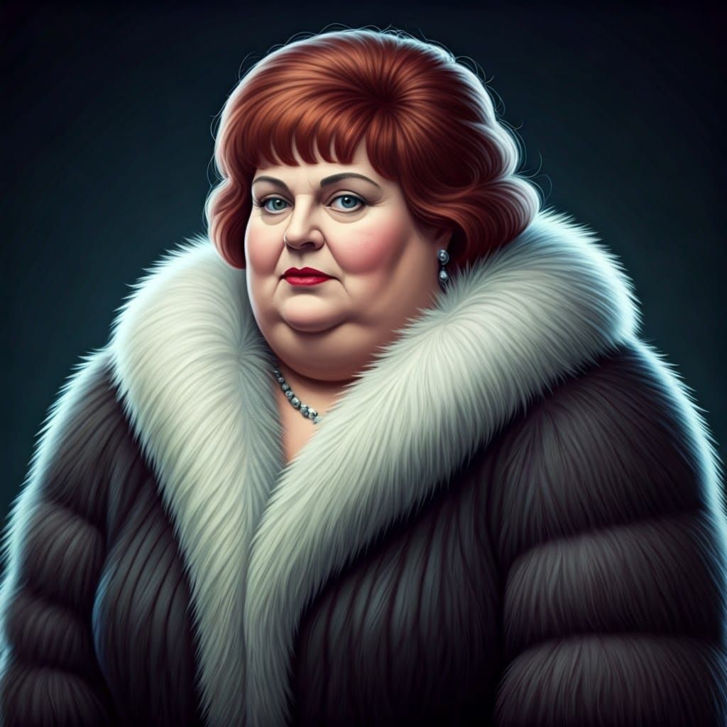 Sheila, Zaftig Cat in Fur, Animated Style