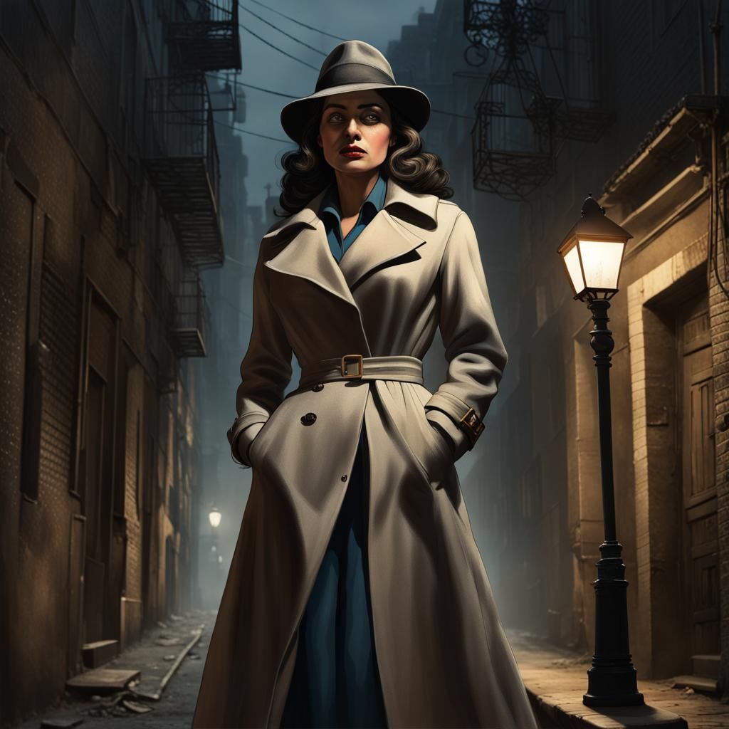 1950s Private Eye Portrait in Grimy Alley