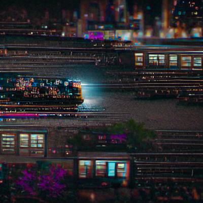 NYC Train at Night in 8K Resolution