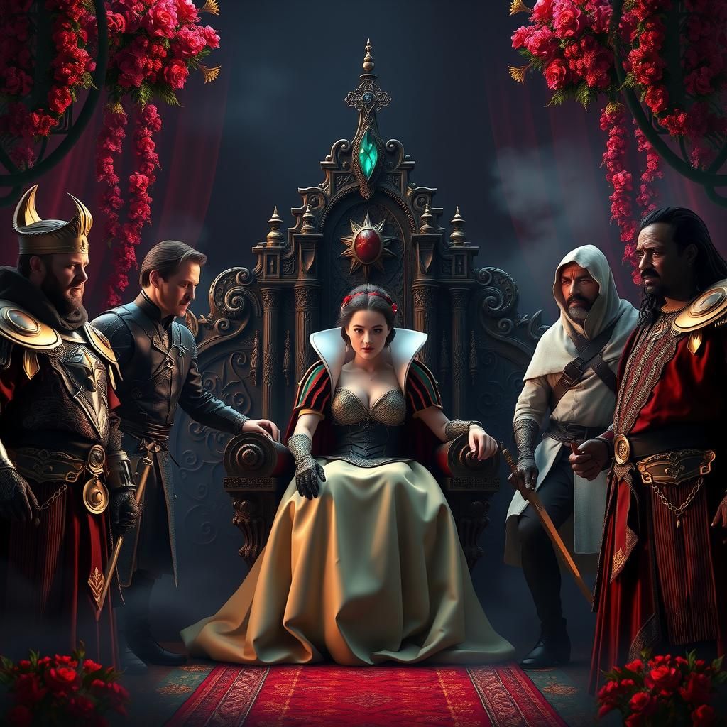 Snow White and The Seven in Fantasy Art Style