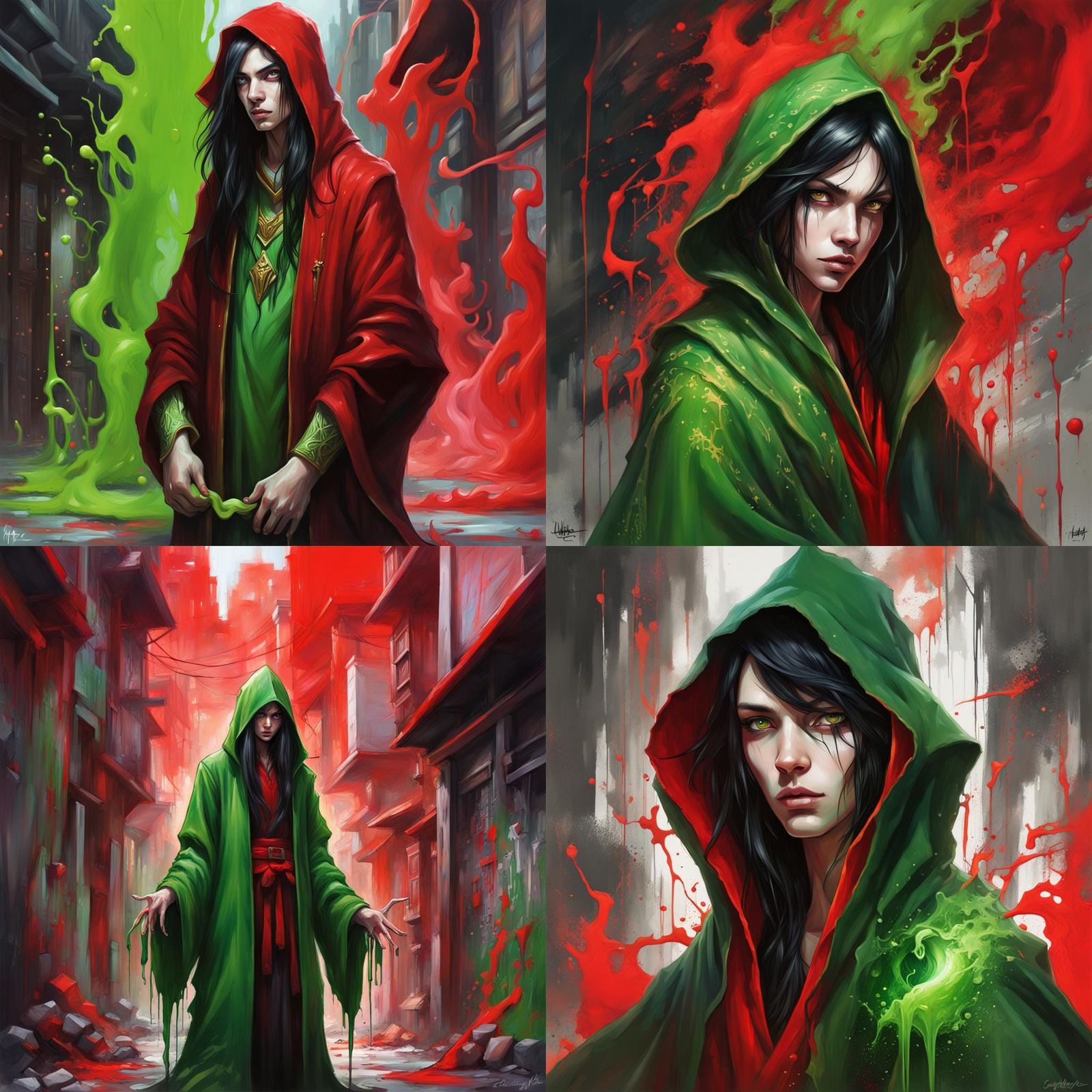 Pale Elf Wizard in Graffiti Art Style