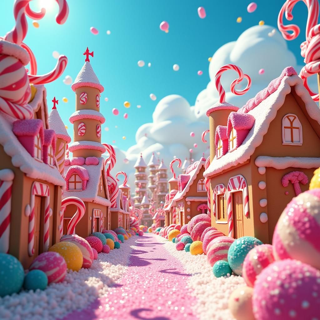 Candy Metropolis: A Hyperrealistic Postmodern Digital Illust...