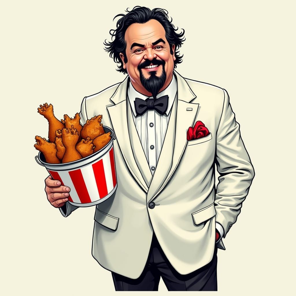 Jack Black as Colonel Sanders in Comic Book Style