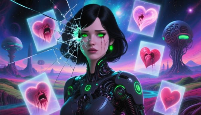 Fractured Portrait of a Woman in Dream World