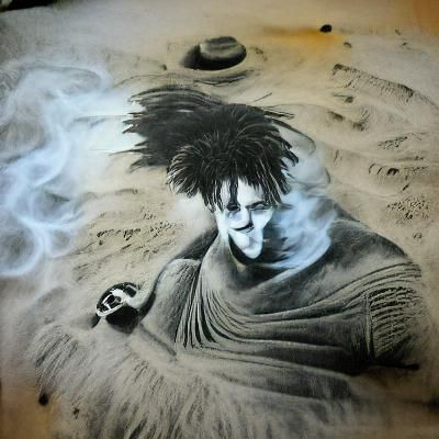 Ethereal Sandman Figure in Dreamlike Composition