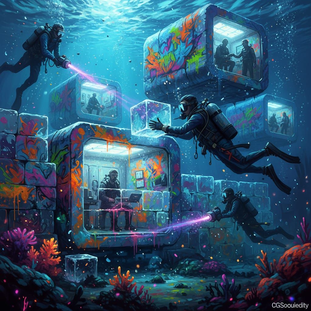 Underwater Base Construction With Solid Water Blocks