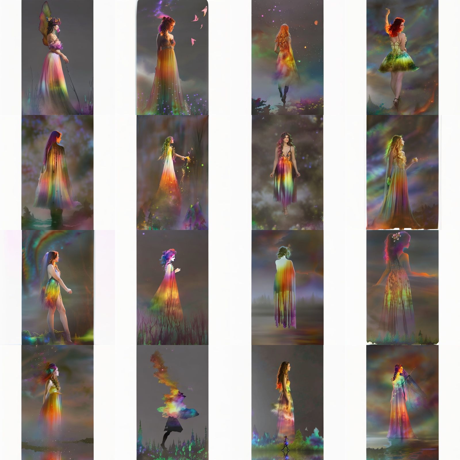 Ethereal Woodland Fairy in Watercolor Alcohol Ink Style