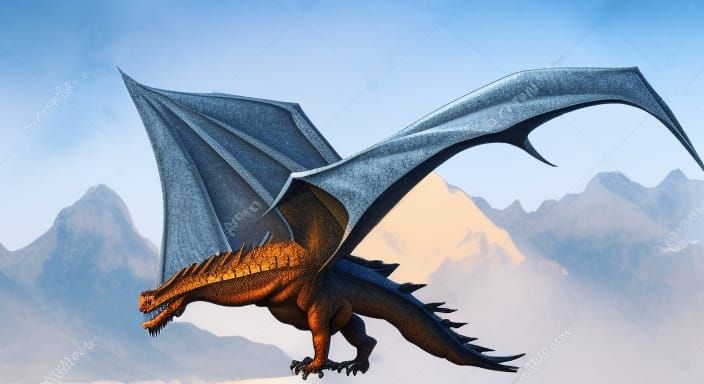 Elder Dragon Roaring on Mountaintop in Golden Light