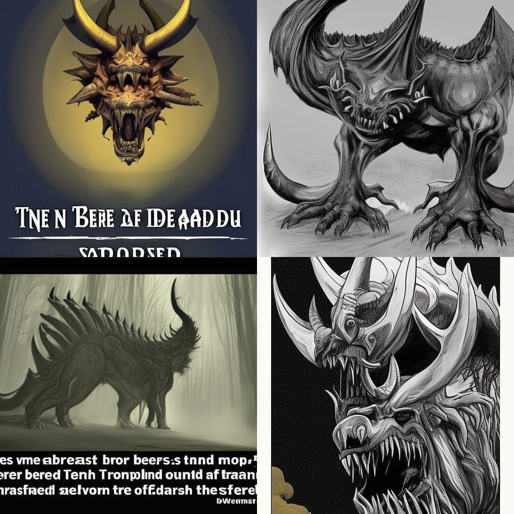 Terrifying Fourth Beast Portrait in Hyperdetailed Style