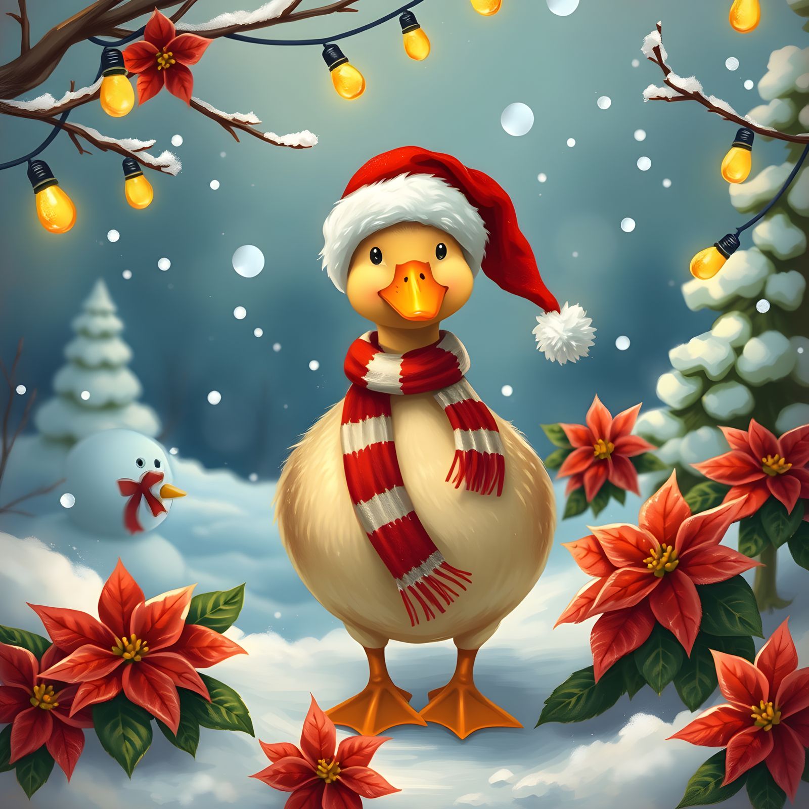Holiday Duck Festive Wallpaper