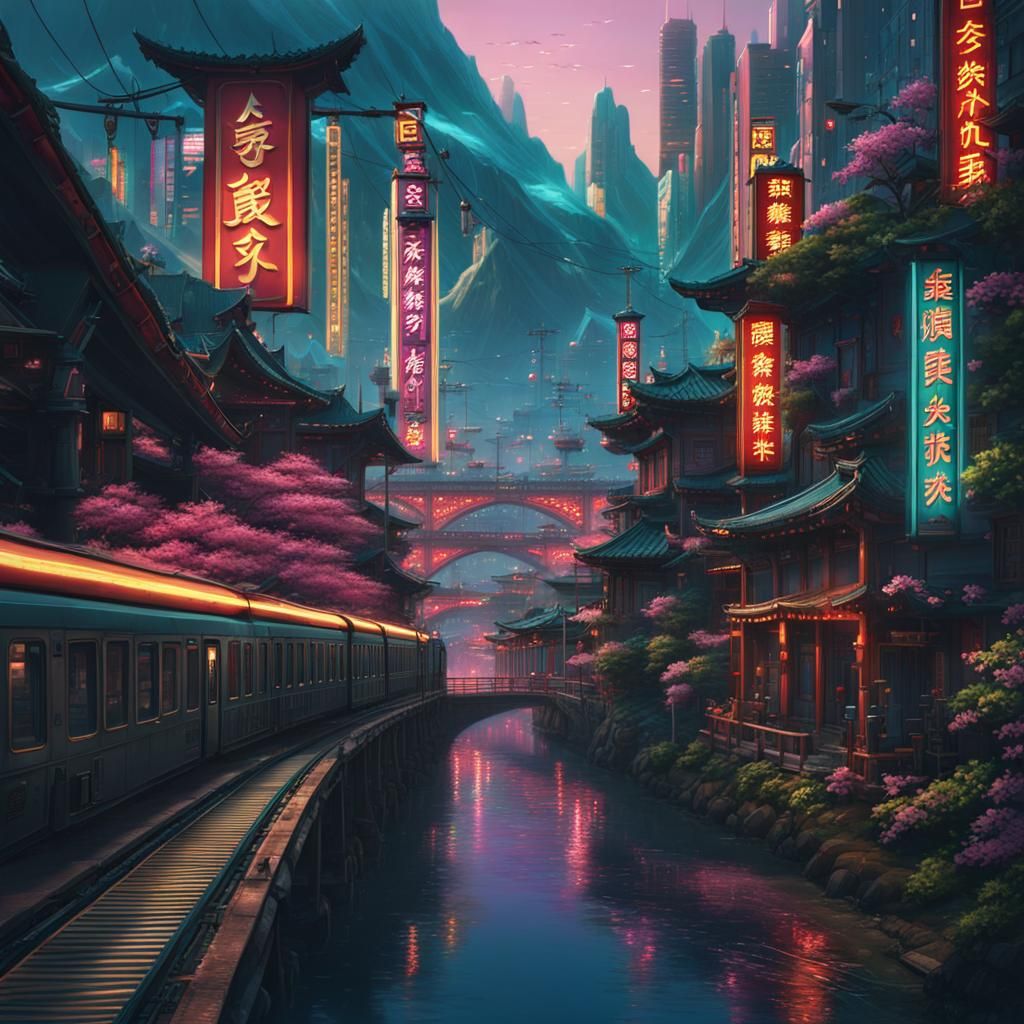 Oriental Cityscape: Retro Future in Pop Art