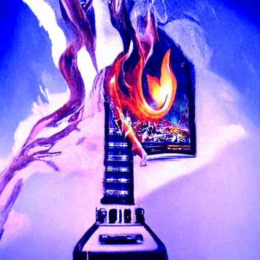 Guitar Hero III: Through the Fire and Flames as Oil Painting