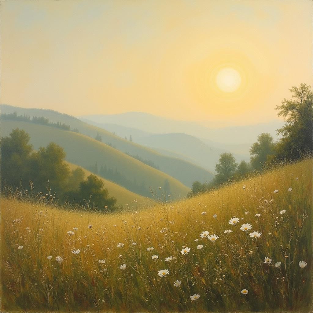 Wildflower Meadow Inspired by Romantic Landscape Art