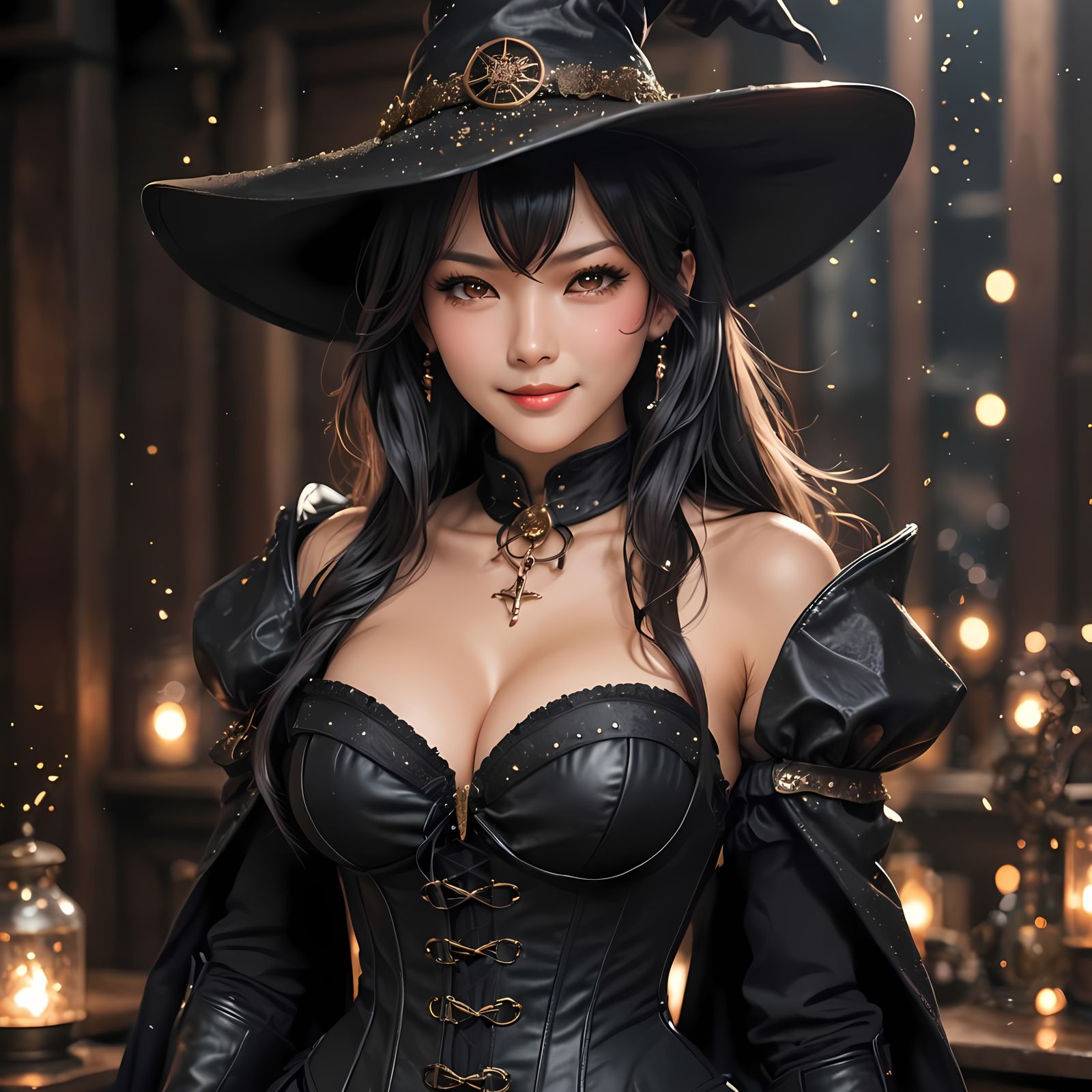 Anime Witch with Alchemy Background in 8K