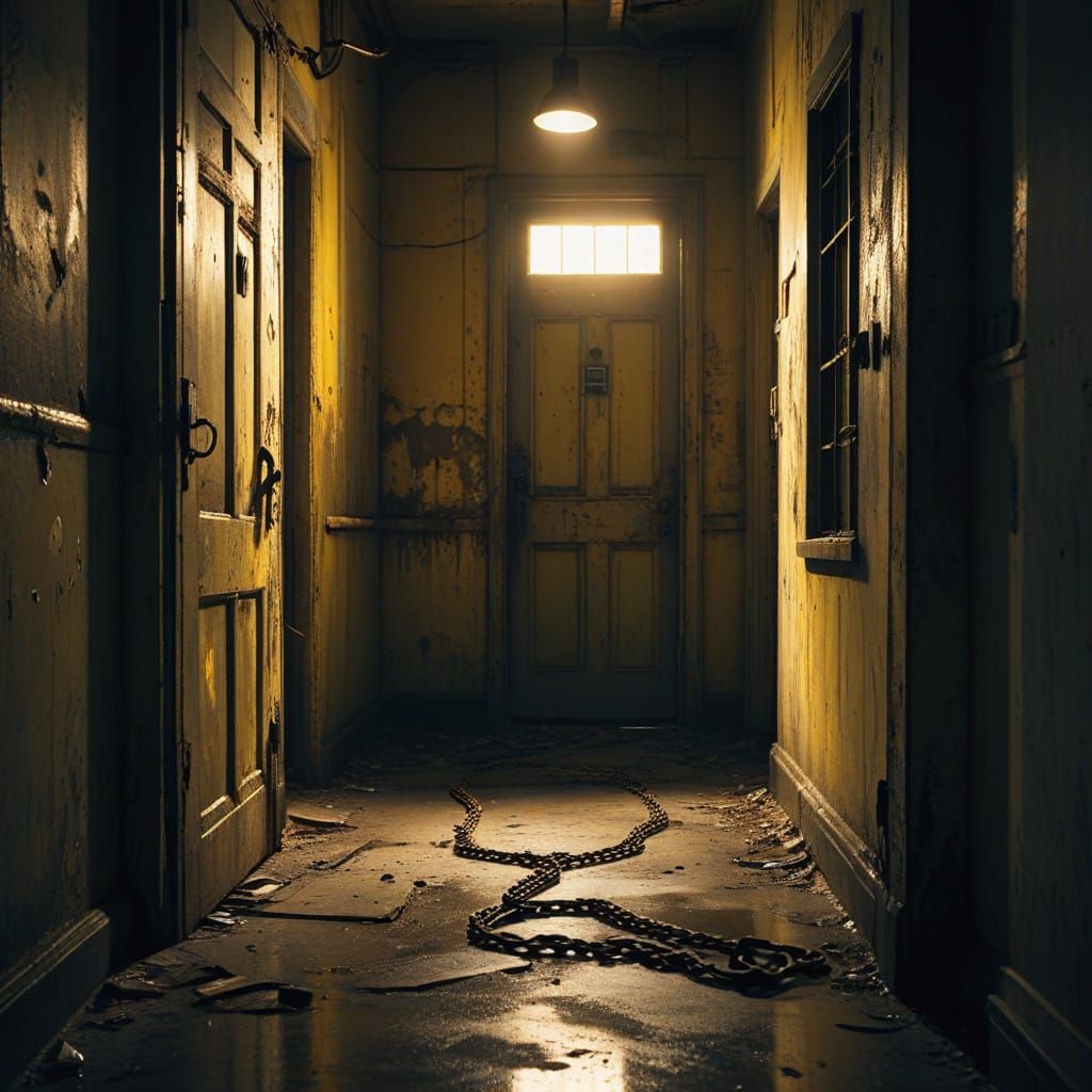 Moody Abandoned Hallway in Industrial Concept Art