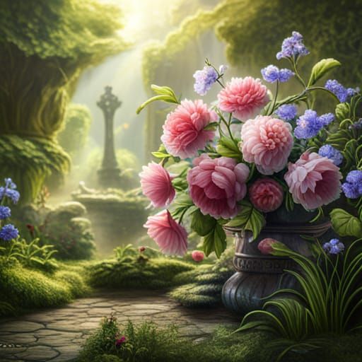 Floral Bouquet for a Fairy in Secret Garden