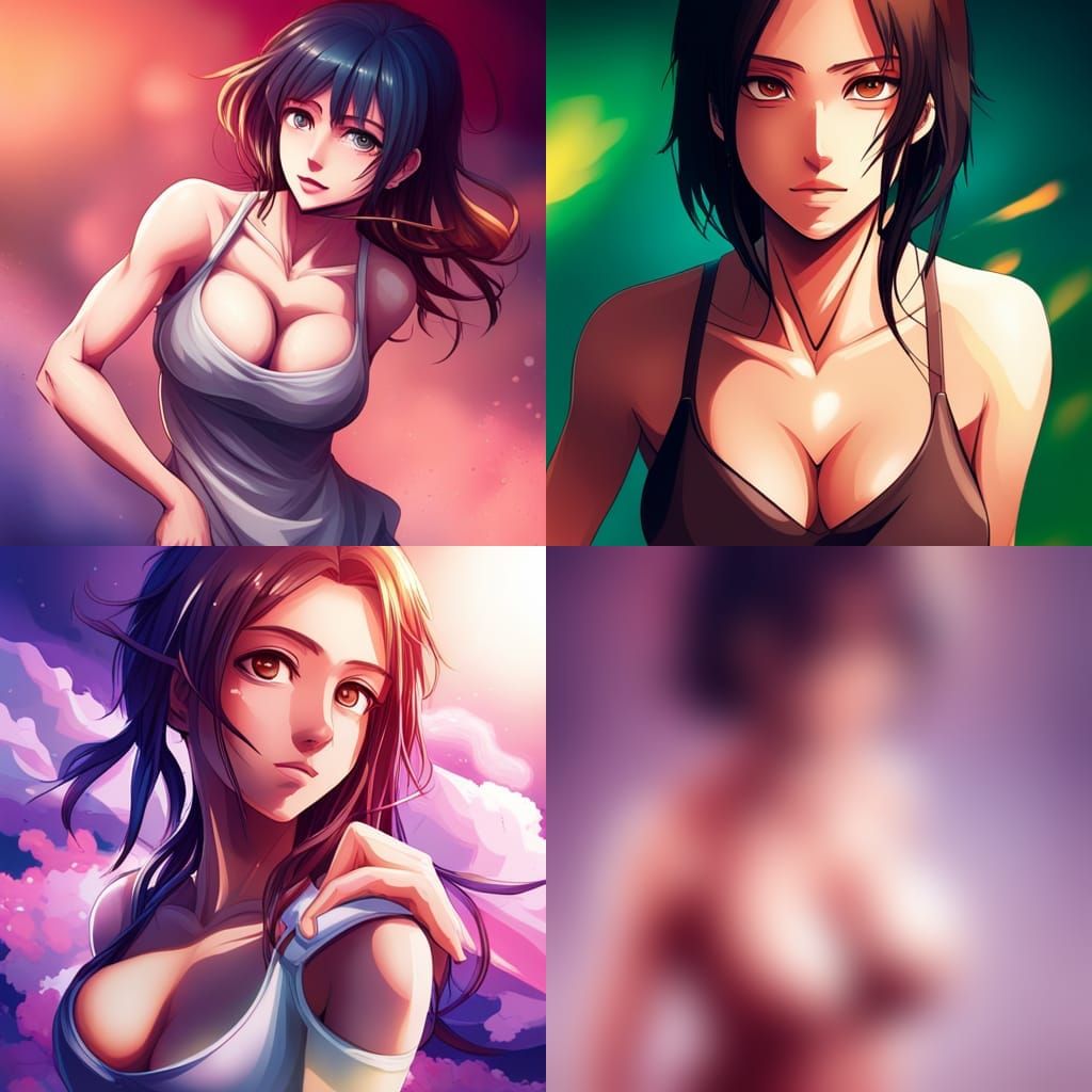 Beautiful anime Girl with large chest