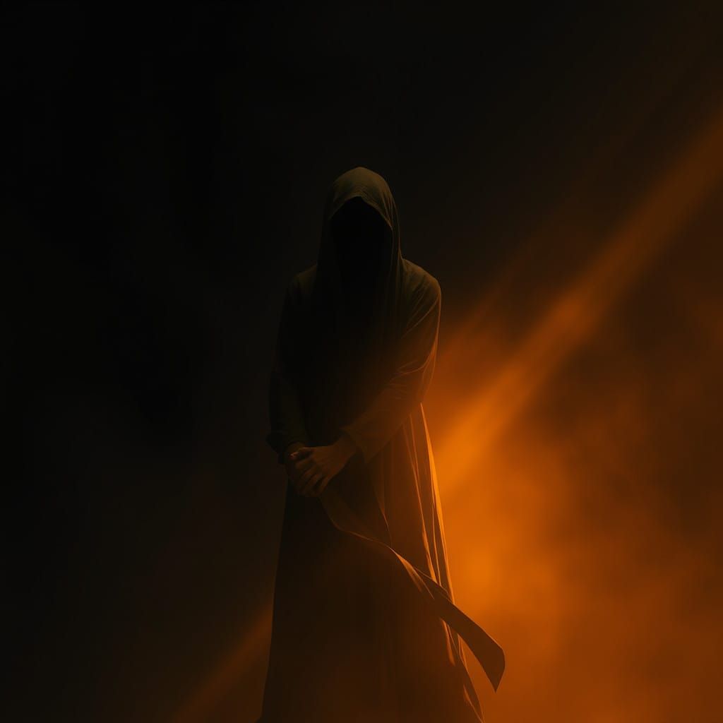 Mysterious Figure in Golden Lighting