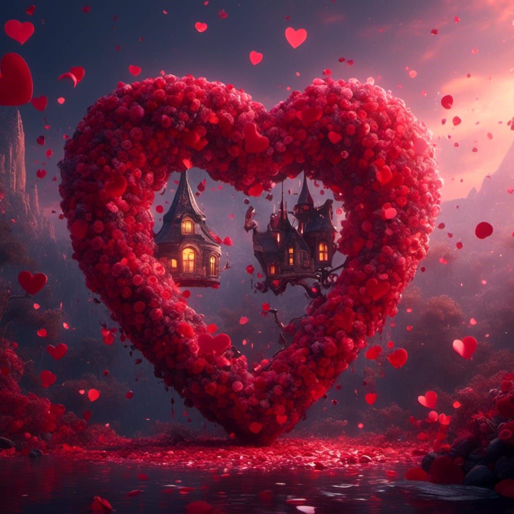 Valentine Heart for Alesya in Detailed Matte Style