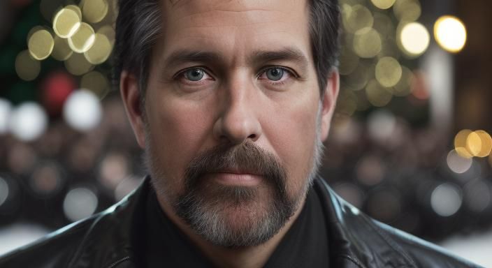 Black Motorbikes Around Christmas Tree, Professional Portrai...