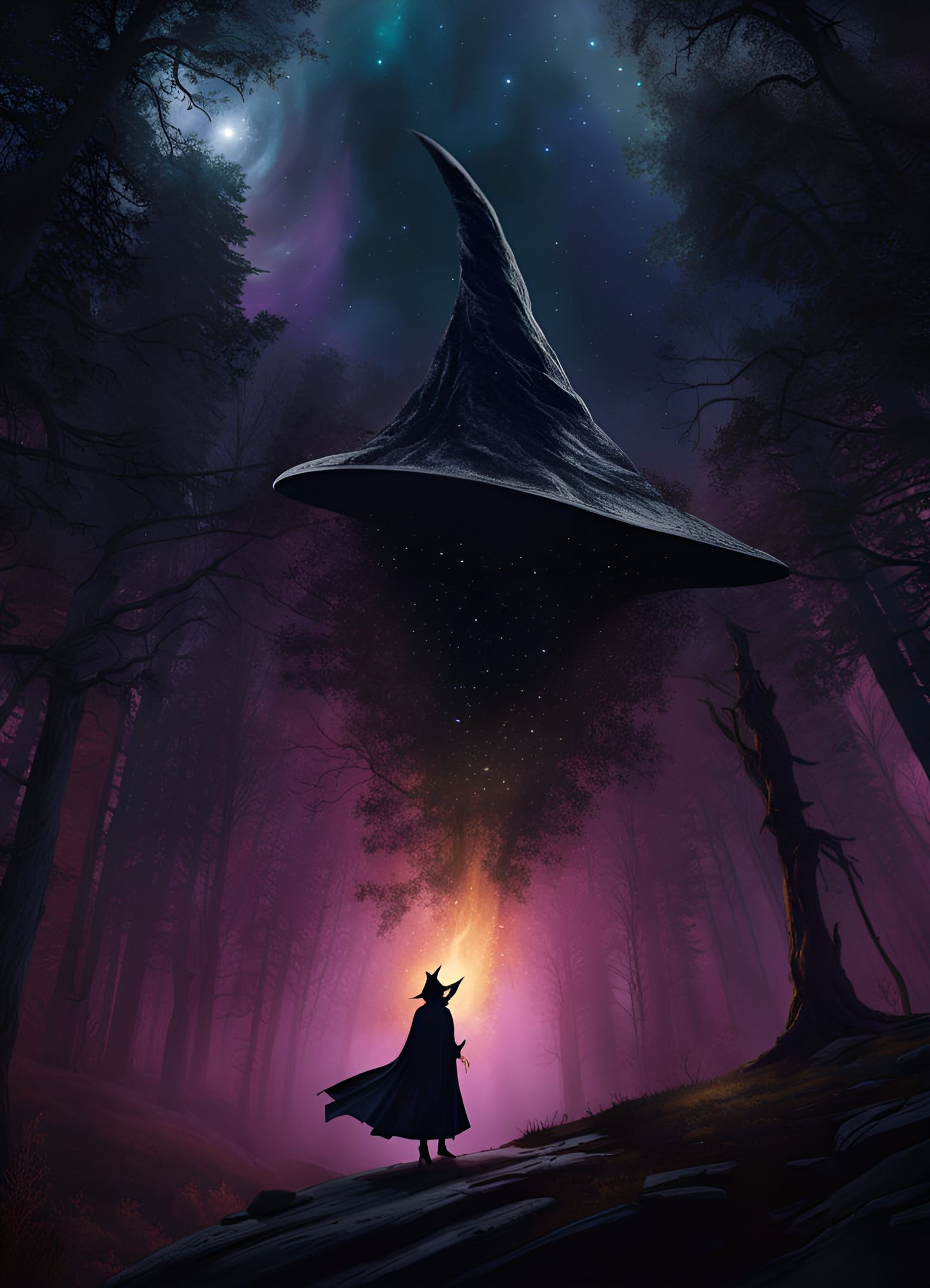 Gothic Space Banshee in Forest Silhouette