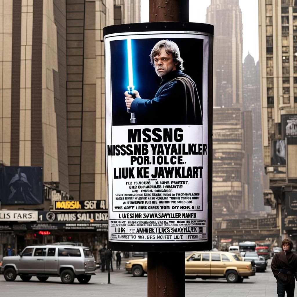 Luke Skywalker Missing Poster in Coruscant