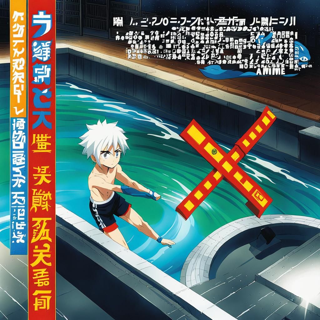 Anime Style Teen Boy at Pool