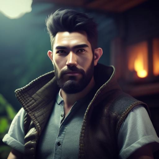 Attractive Elf Man Portrait in Detailed Digital Art