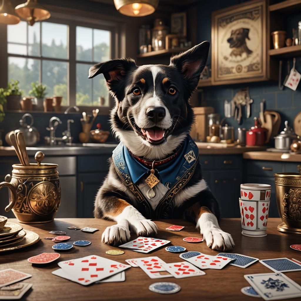 Dog Playing Cards: Fantasy Concept Art
